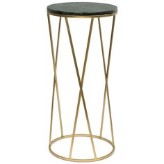 Столик приставной с зелёным мрамором 33х33х72см ГЛАСАР