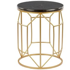 Столик интерьерный с черным мрамором 35х35х45 см ГЛАСАР