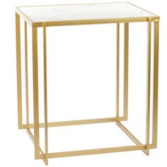 Столик приставной с белым мрамором 51х45х57 см ГЛАСАР