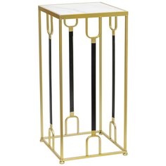 Подставка интерьерная с белым мрамором 31x31x65см ГЛАСАР