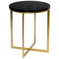 Столик кофейный с чёрным мрамором 41х41х47см ГЛАСАР