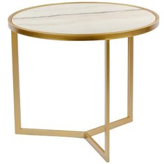 Столик журнальный с белым мрамором 50х50х41 см ГЛАСАР