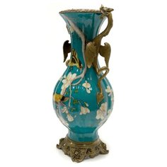 Ваза Blossom 25x16x47см под старину из фарфора с бронзой ГЛАСАР