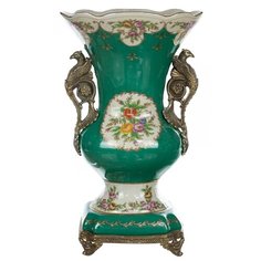 Ваза под старину Emerald 22х20х40см под старину из фарфора с бронзой ГЛАСАР