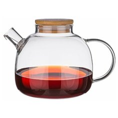 Чайник заварочный Agness 1000 мл с бамбуковой крышкой (250-117)