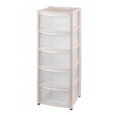 Комод Бытпласт Амадео 5 ящиков (4312429) , размер: 37х39 см , цвет: бежевый