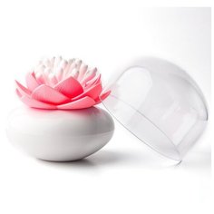 Контейнер для хранения ватных палочек lotus белый-розовый Qualy