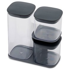 Набор из 3-х емкостей для хранения podium серый Joseph Joseph