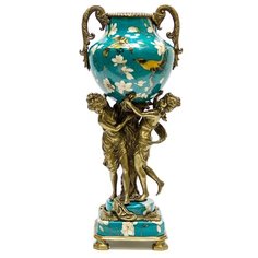 Ваза Blossom 21x18x51см под старину из фарфора с бронзой ГЛАСАР