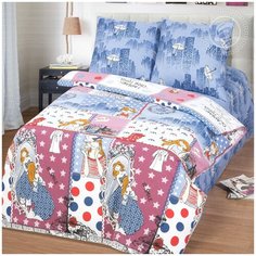 Постельное белье бязь артдизайн селфи-город 2-х спальное с евро простыней Iv Selena