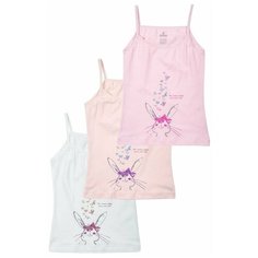 Майка BAYKAR 3 шт., размер 170/176, белый/розовый/персиковый