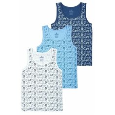 Майка BAYKAR 3 шт., размер 134/140, белый/голубой/синий