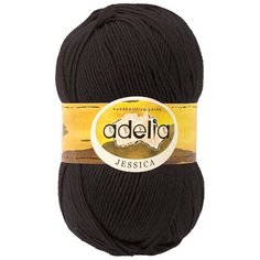 Пряжа Adelia "JESSICA" 67% шерсть, 33% полиэстер №02 ЧЕРНЫЙ - 5 мотков по 100 г