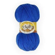 Пряжа Adelia "OLIVIA" 60% акрил, 40% шерсть №07 синий - 5 мотков по 100 г