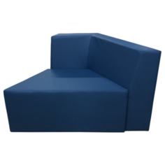 Диван, Мягкий офис, Мозайка одноместный Экокожа левая, синий