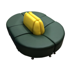 Диван, Мягкий офис, Блюз шестиместный Экокожа комплект, желтый