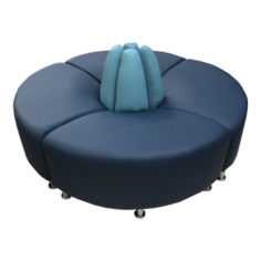 Диван, Мягкий офис, Блюз четырехместный Экокожа комплект, синий