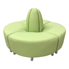 Диван, Мягкий офис, Блюз четырехместный Экокожа комплект, салатовый