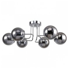 Потолочная люстра F-promo, 6х40W, хром, размеры (мм)-600x480x220, плафон - серый