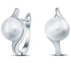 Silver WINGS Серьги с жемчугом из серебра 020017-70-257
