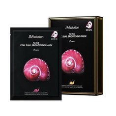 JM Solution Ультратонкая тканевая маска с муцином улитки Active Pink Snail Brightening Mask Prime, 30 мл х 10 шт