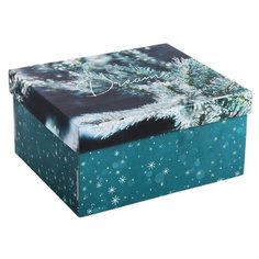 Коробка подарочная Дарите счастье Dreams 30 × 15 × 24.5 см бирюзовый/зелёный/синий