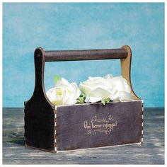 Кашпо деревянное Дарим Красиво 24*12*22 см, Мэлони Дэмур, "От всего сердца", с ручкой, венге