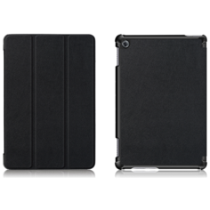 Чехол-обложка MyPads для Huawei MediaPad M5 Lite 10 (BAH2-L09/W09/AL10) тонкий умный кожаный на пластиковой основе с трансформацией в подставку черный