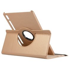 Чехол-подставка MyPads для Samsung Galaxy Tab S6 10.5 SM-T860 / T865 на пластиковой основе кожаный поворотный роторный оборотный с трансформацией в подставку золотой