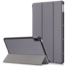 Чехол-обложка MyPads для Huawei MatePad WiFi/ LTE 10.4 (BAH3-W09 / L09) тонкий умный кожаный на пластиковой основе с трансформацией в подставку серый