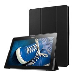 Чехол-обложка MyPads для Lenovo Tab 2 A10-30 / A10-30L /TAB 2 X30 тонкий умный кожаный на пластиковой основе с трансформацией в подставку черный