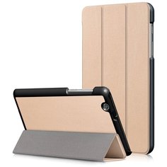Чехол-обложка MyPads для Huawei MediaPad T3 7.0 (BG2-W09) тонкий умный кожаный на пластиковой основе с трансформацией в подставку золотой