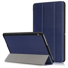 Чехол-обложка MyPads для Huawei MediaPad T3 10 LTE (AGS-L09/L03) 9.6 тонкий умный кожаный на пластиковой основе с трансформацией в подставку синий