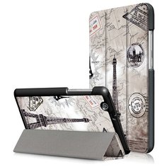 Чехол-обложка MyPads для Huawei MediaPad T3 7.0 (BG2-W09) тонкий умный кожаный на пластиковой основе с трансформацией в подставку (Париж)