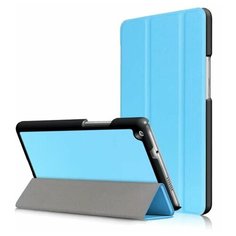 Чехол-обложка MyPads для Huawei MediaPad M3 Lite 8 (CPN-W09/AL00) тонкий умный кожаный на пластиковой основе с трансформацией в подставку голубой