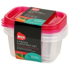 Контейнер прямоугольный 0.5л 3 шт/уп BORA