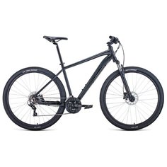 Велосипед FORWARD APACHE 29 3.0 disc (29" 21 ск. рост 21") 2020-2021, черный матовый/черный, RBKW1M69Q027