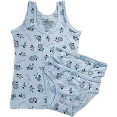 Комплект для девочки (майка 1 шт., трусики 2шт.) Baykar, арт. 4298-5296-2, разм. 2, голубой, рост 110-116