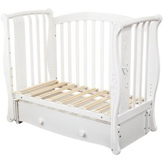 Кроватка Красная Звезда Ярослава C551 Бабочка (классическая), продольный маятник белый