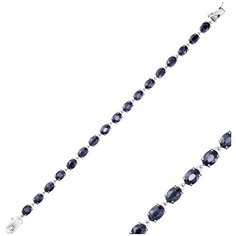 Balex Браслет 7457730010 из серебра 925 пробы с сапфиром корундом природным, 22 см, 12.74 г