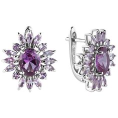 Balex Серьги 2405937737 из серебра 925 пробы с александритом синтетическим