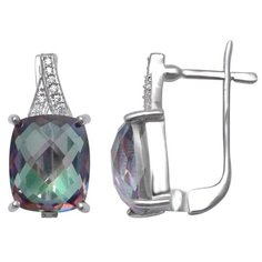 Balex Серьги 2410931642 из серебра 925 пробы с мистик кварцем природным и фианитом