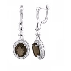 Balex Серьги 2405937201 из серебра 925 пробы с раухтопазом природным и фианитом