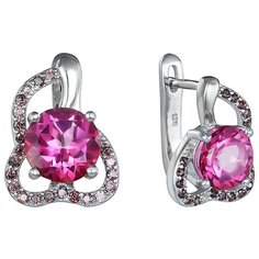 Balex Серьги 2405837411 из серебра 925 пробы с топазом розовым природным и раухтопазом синтетическим