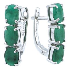 Balex Серьги 2405937738 из серебра 925 пробы с изумрудом бериллом