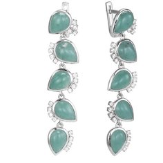 Balex Серьги 2430930115 из серебра 925 пробы с авантюрином и фианитом