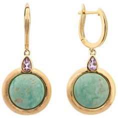 Balex Серьги 2429930095 из серебра 925 пробы с бирюзой и аметистом природным