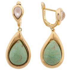 Balex Серьги 2429930093 из серебра 925 пробы с бирюзой, перламутром и кварцем