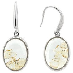 Balex Серьги 2436930188 из серебра 925 пробы с цитрином природным и ювелирным стеклом