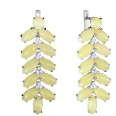 Balex Серьги 2430930103 из серебра 925 пробы с нефритом природным и фианитом